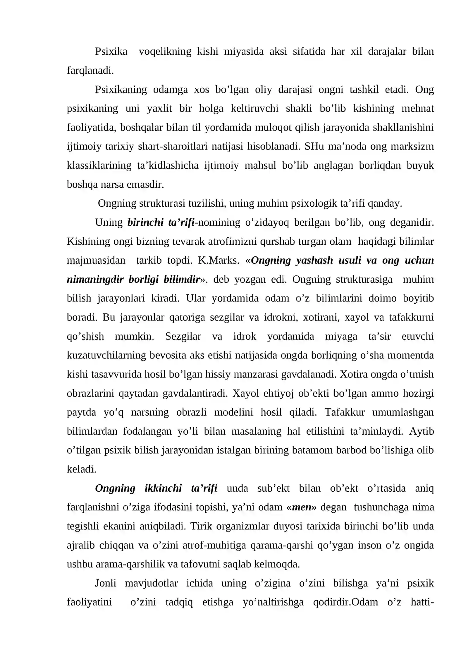 Ong haqida tushuncha va uning xossalari 2