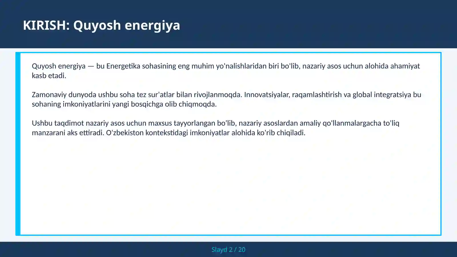 Quyosh energiya 2