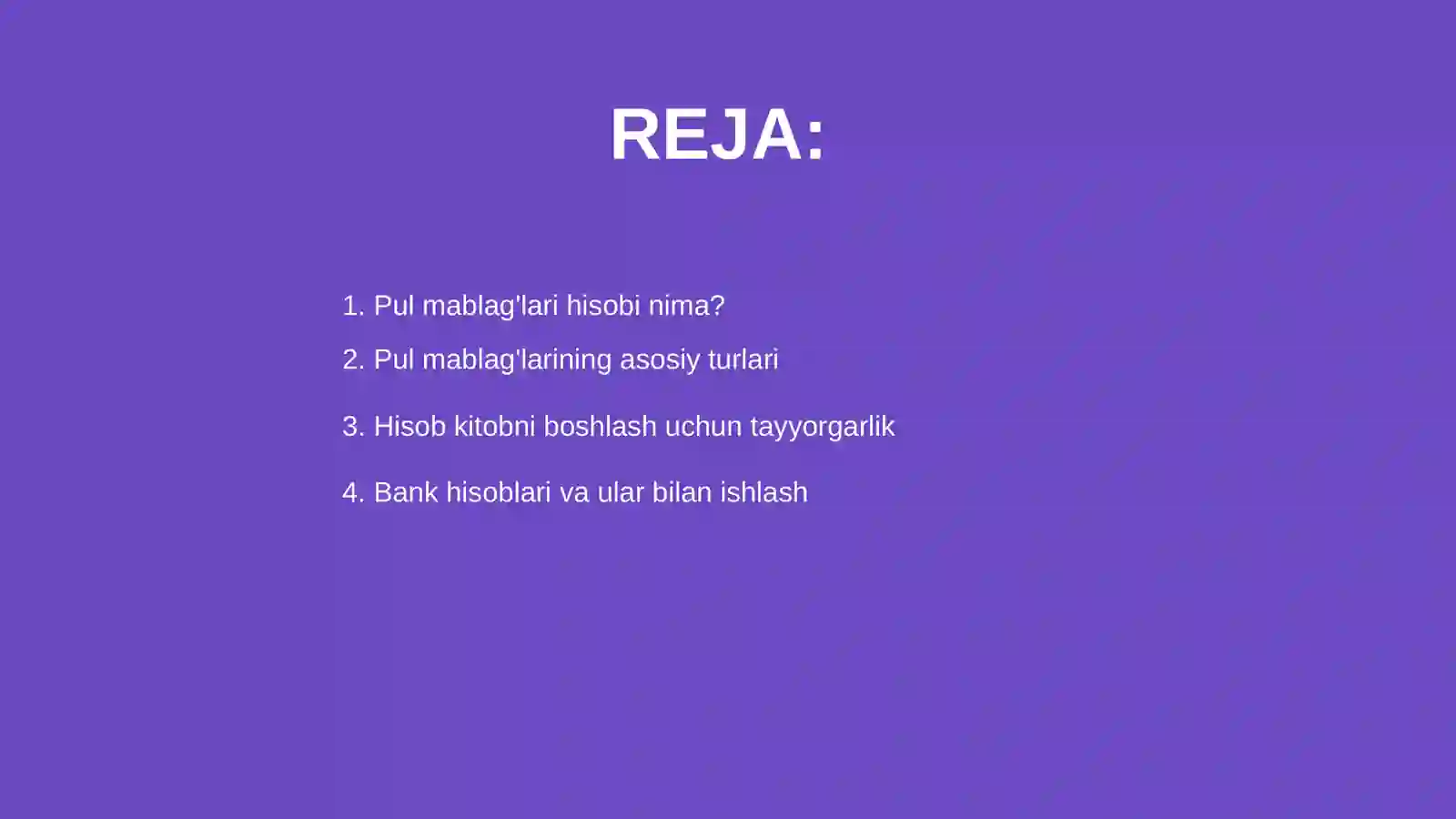 Pul mablag'lari hisobi 2