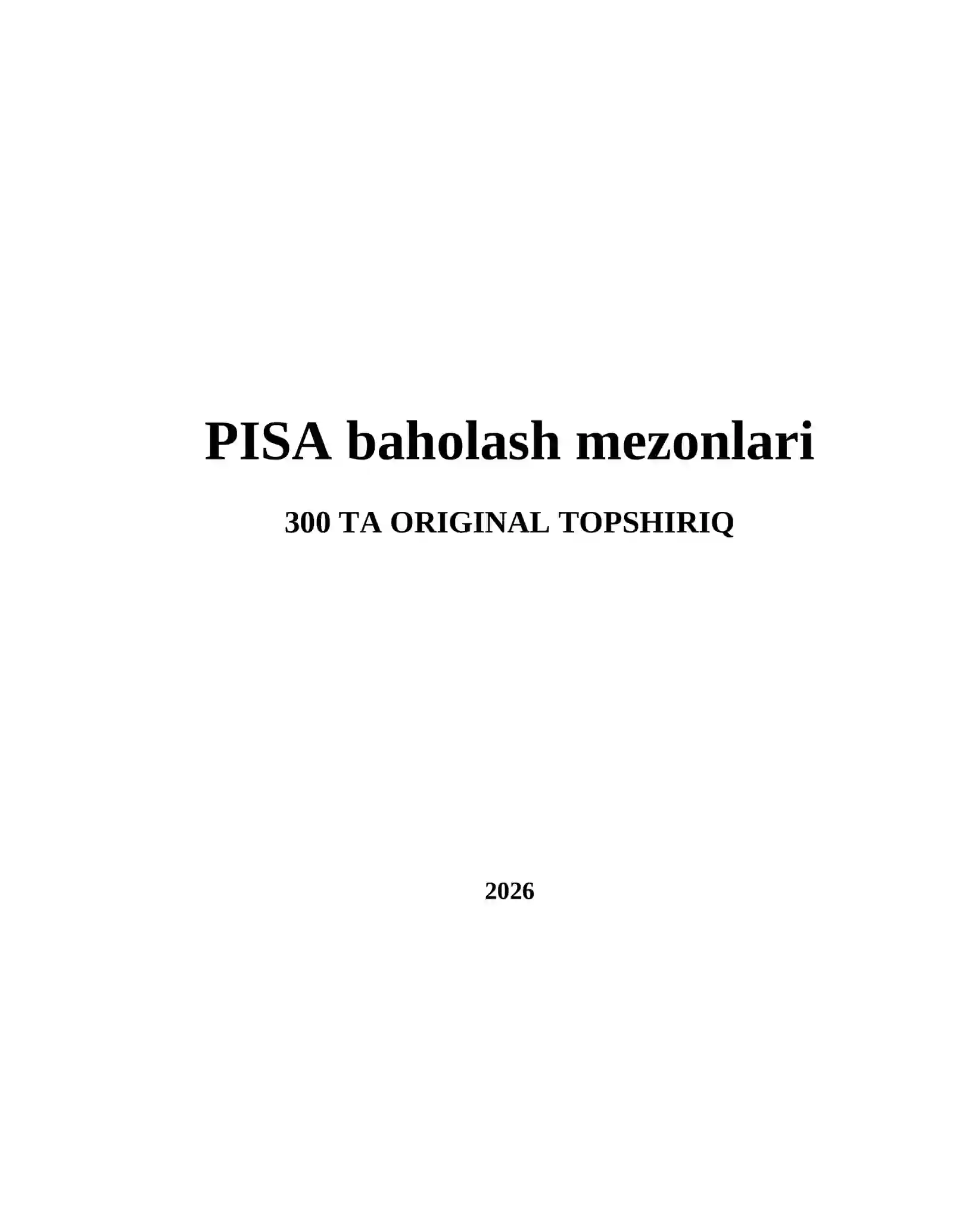 PISA baholash mezonlari 2