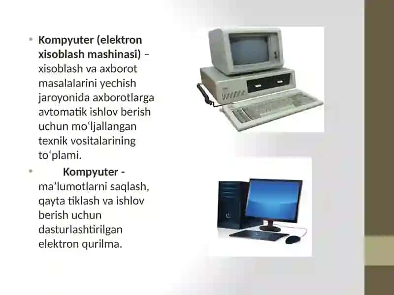Kompyuterlarni tashkiliy qismlari, asosiy ko‘rsatkichlari va xususiyatlari 2