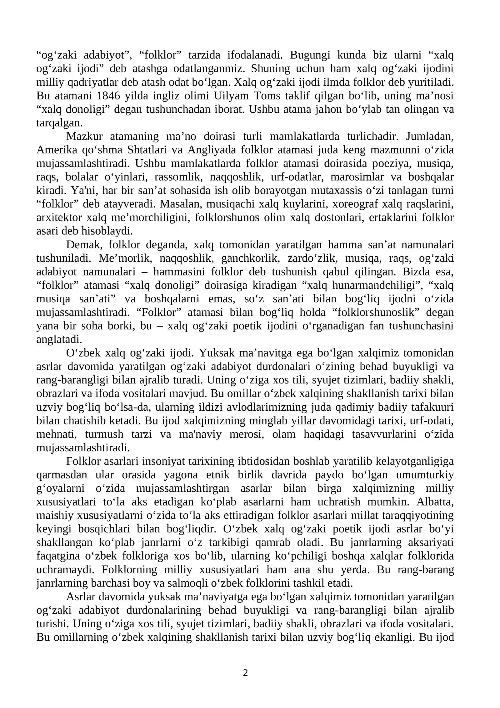 Xalq og‘zaki ijodi so‘z san’ati sifatida 2