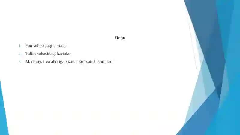 FAN TA`LIM MADANIYAT VA AHOLIGA HIZMAT KO`RSATISH KARTALARI 2