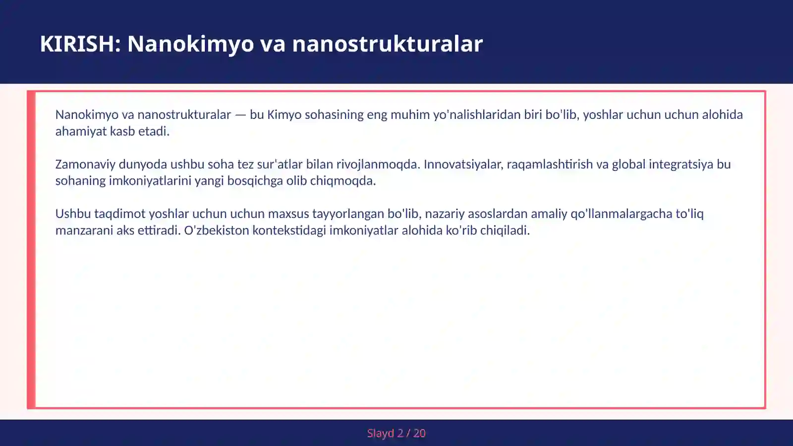 NANOKIMYO VA NANOSTRUKTURALAR 2