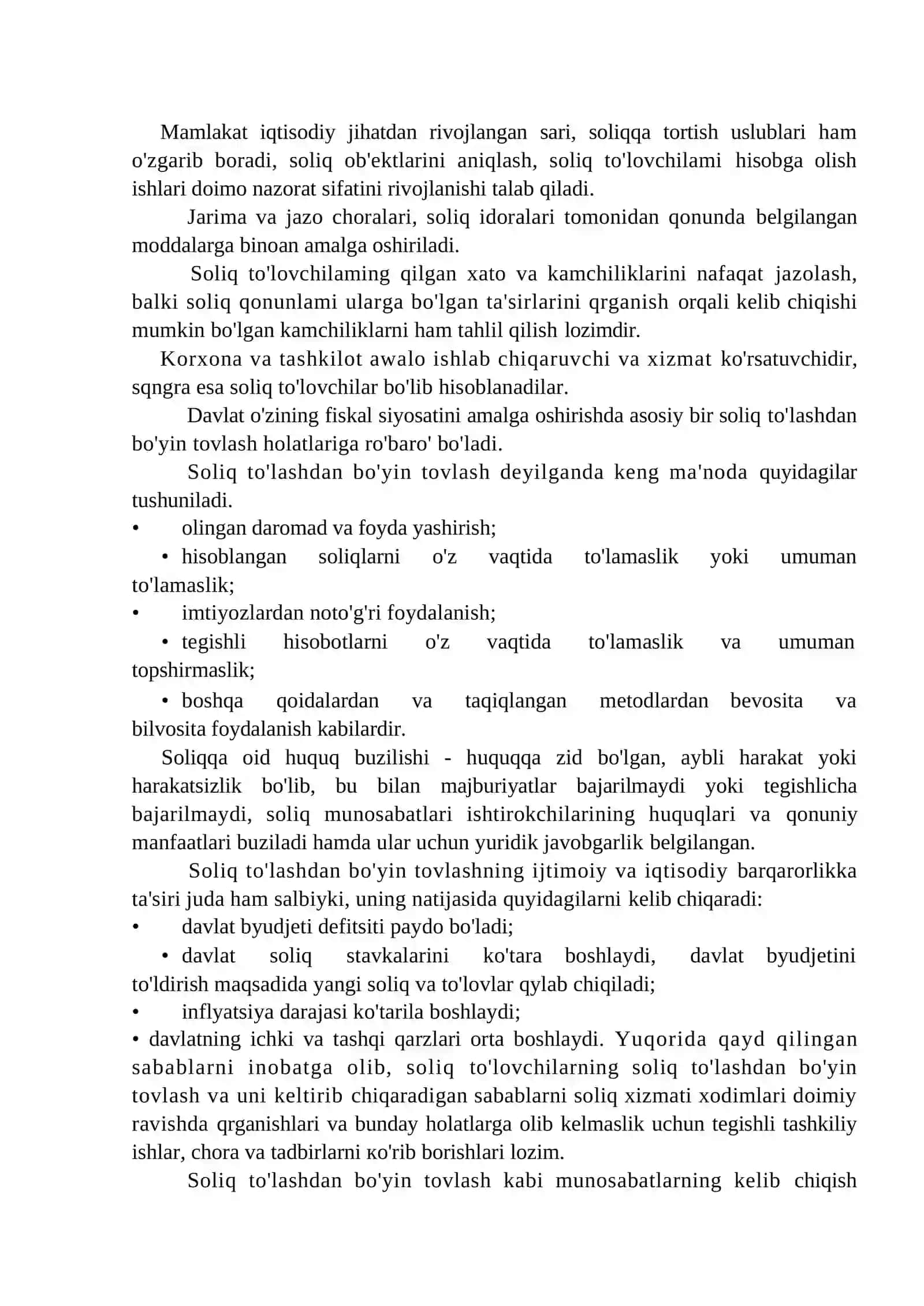 Soliq tizimidagi qonunbuzarliklar va ularning kelib chiqish sabablari 2