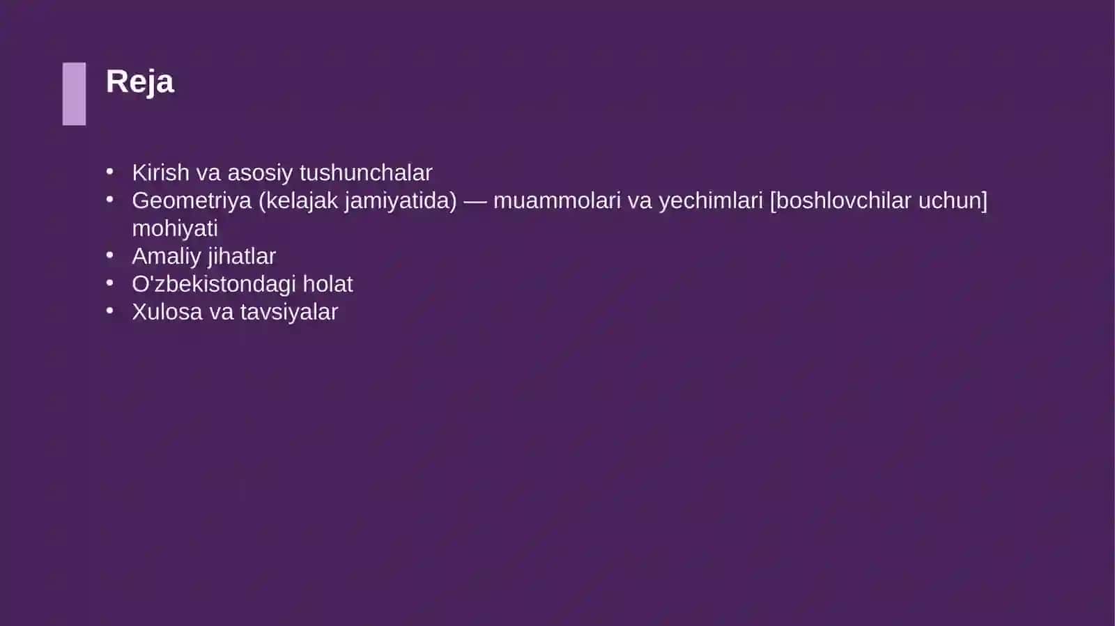 Geometriya (kelajak jamiyatida) — muammolari va yechimlari [boshlovchilar uchun] 2