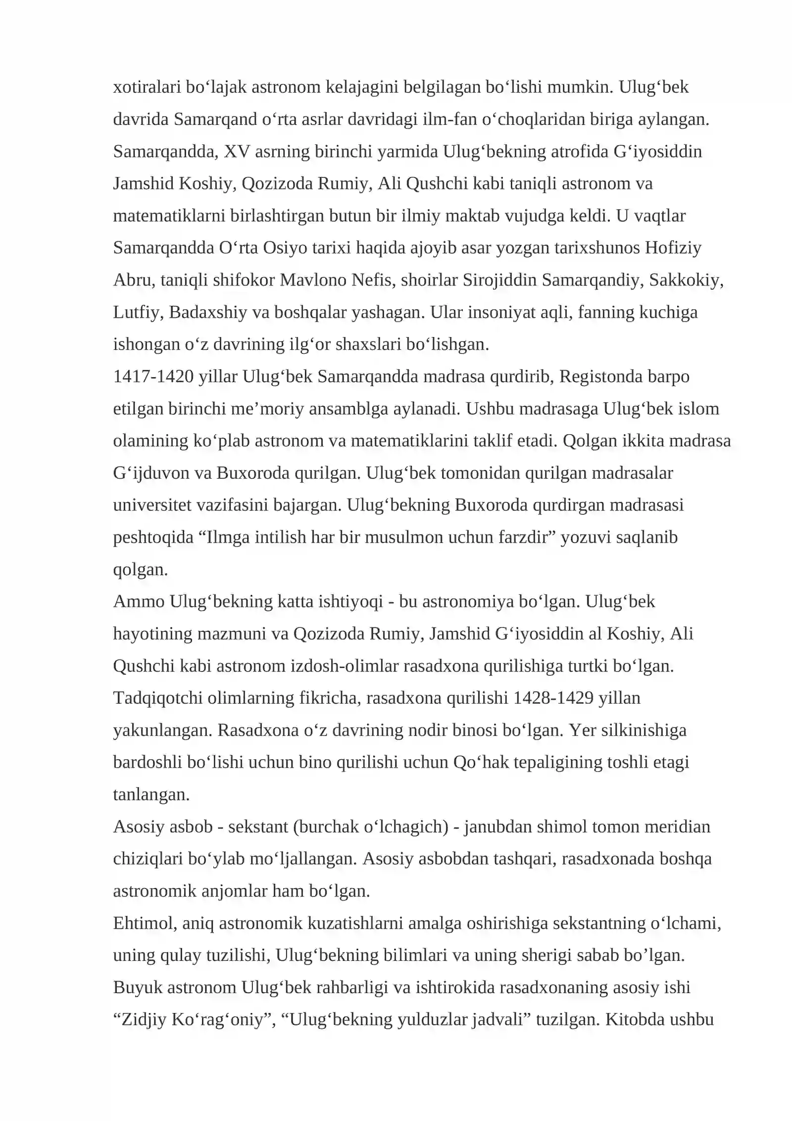 Mirzo Ulug’bekning hayoti va ijodi 2