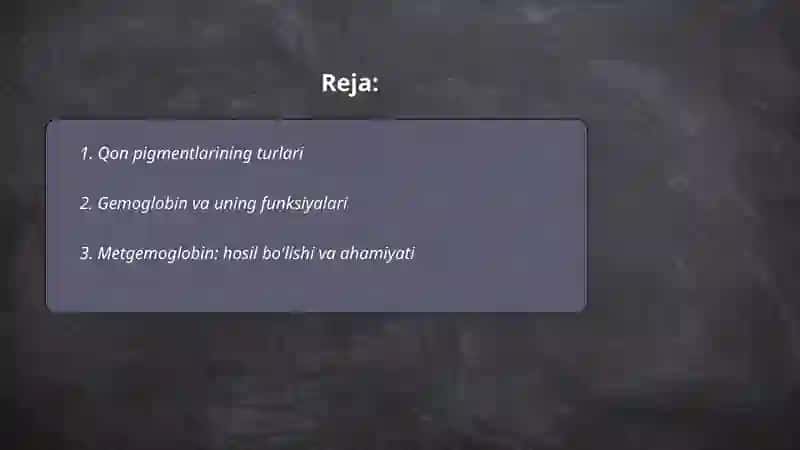 Organizmning ekstravazal suyuqliklar.Qon pigmentlari 2