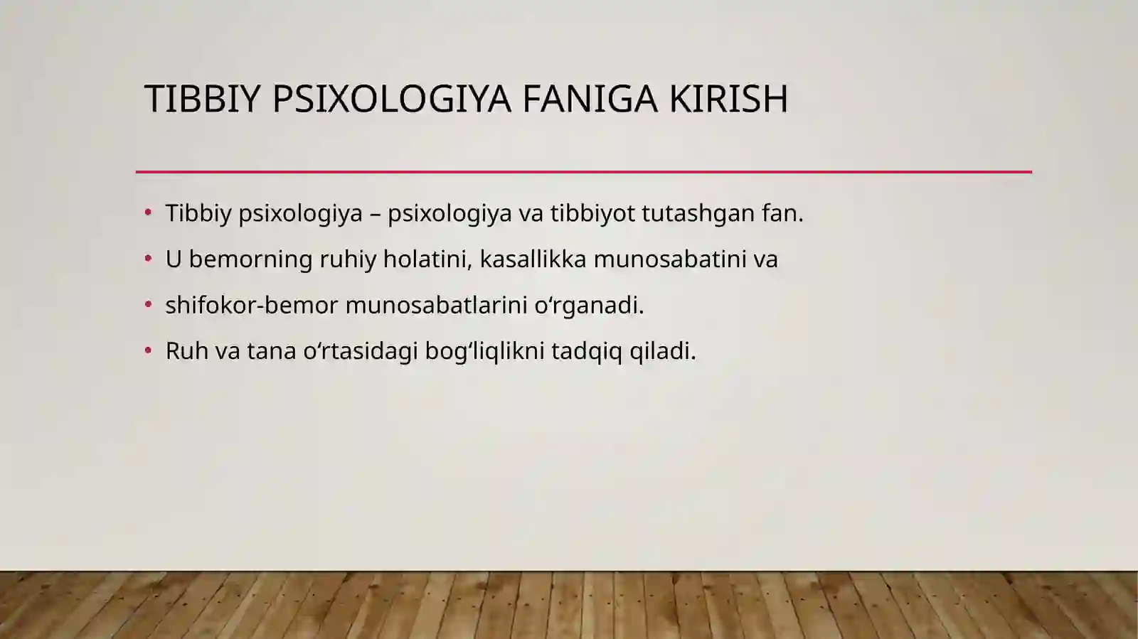 Tibbiy psixologiya faniga kirish 2
