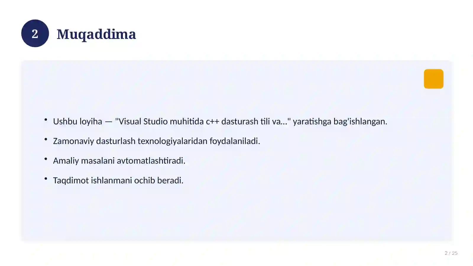"Dehqon xo'jaligi mahsulotlari savdosi va hisobini yuritish dastur ilovasini yaratish" 2