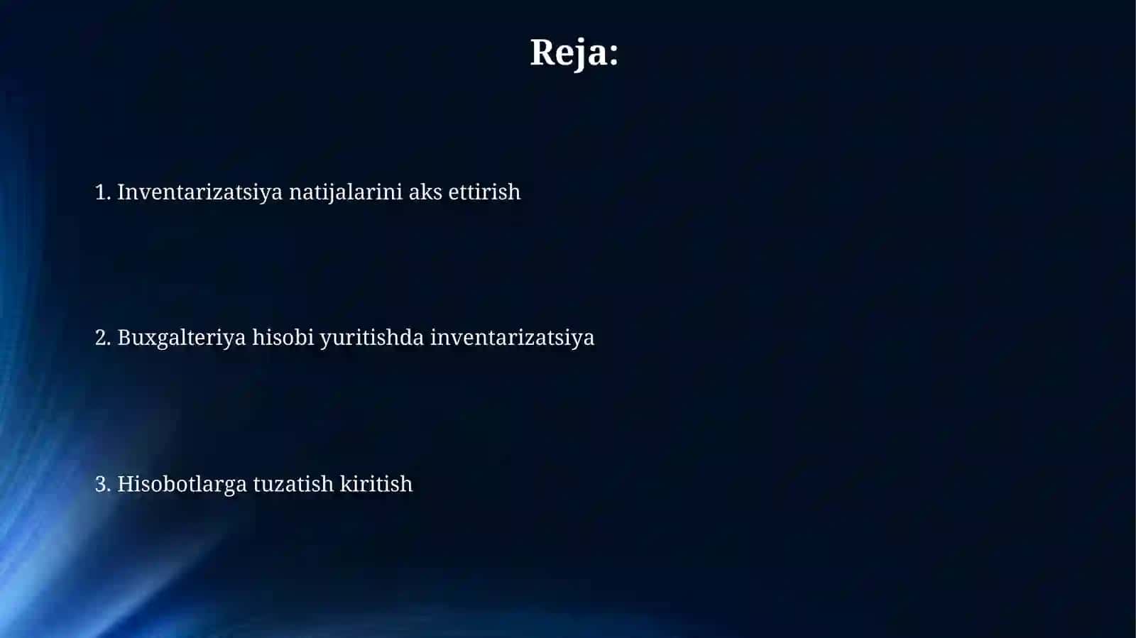 Inventarizatsiya natijalarini buxgalteriya hisobida aks ettirish 2