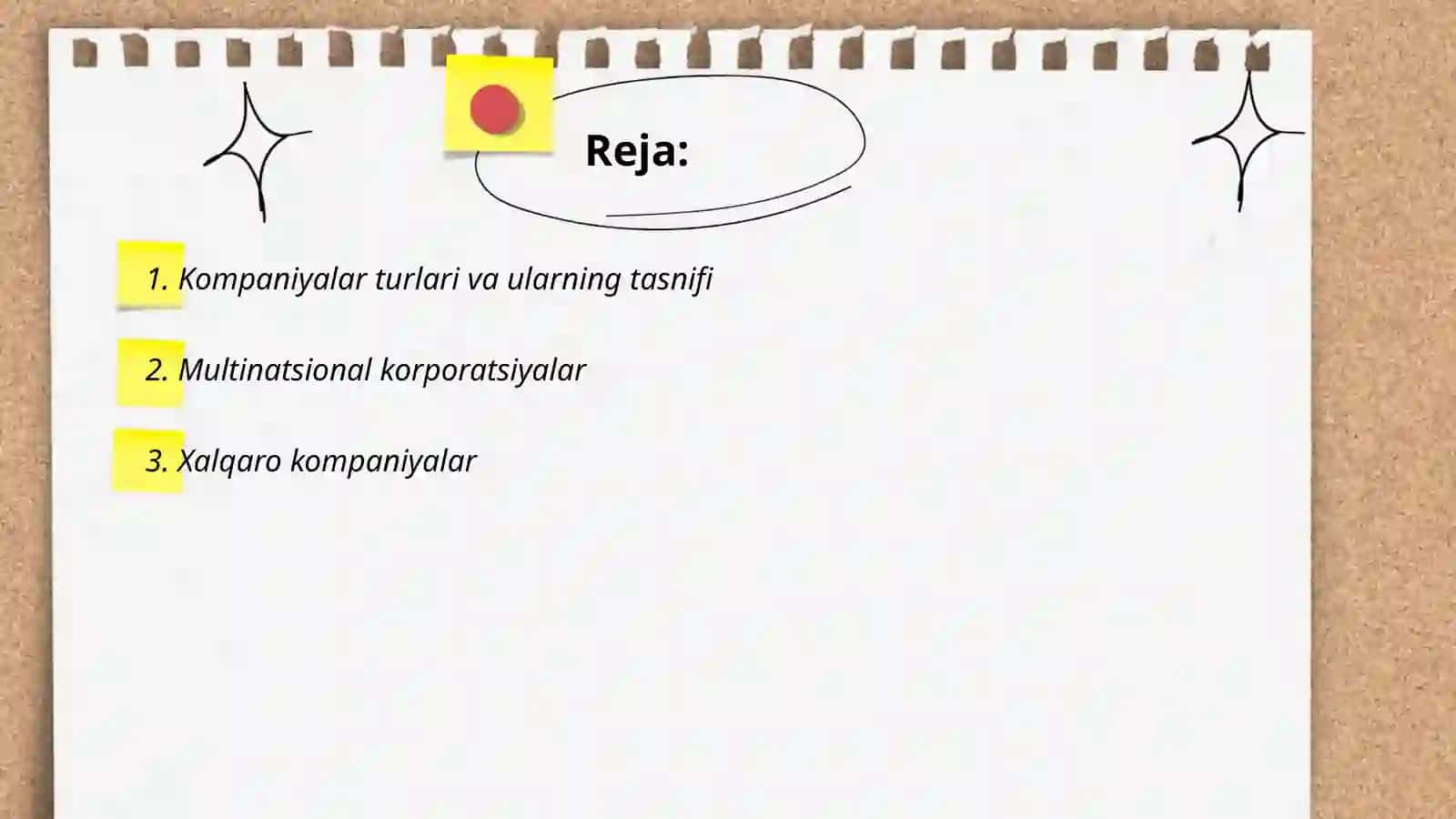 Jahon bozorida faoliyat yurituvchi kompaniyalar tasnifi 2