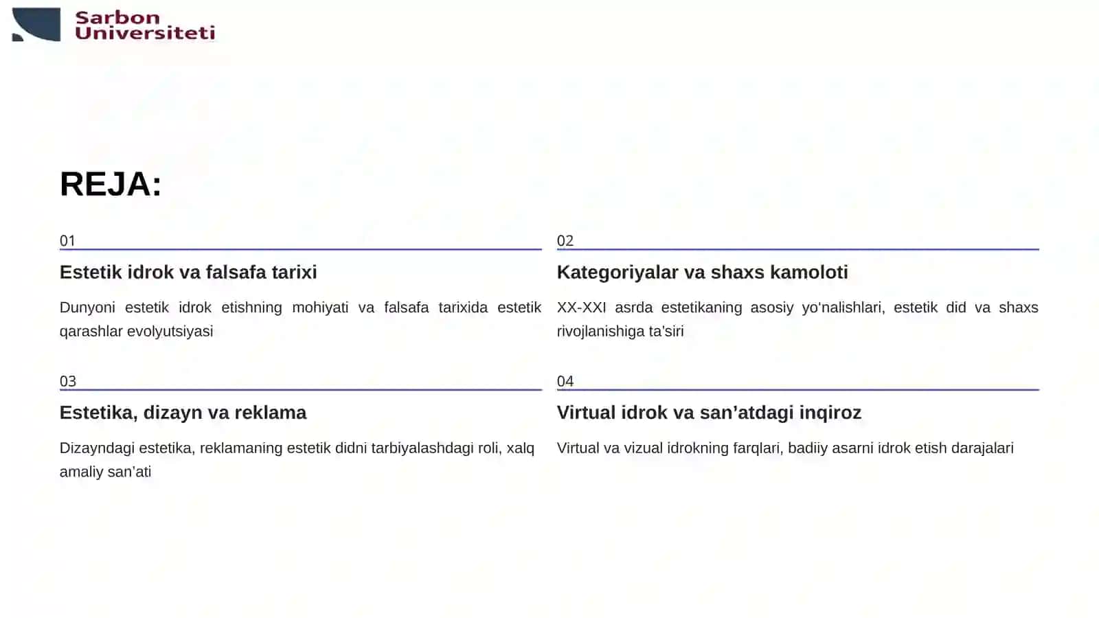 NAFOSAT FALSAFASI (ESTETIKA) 2