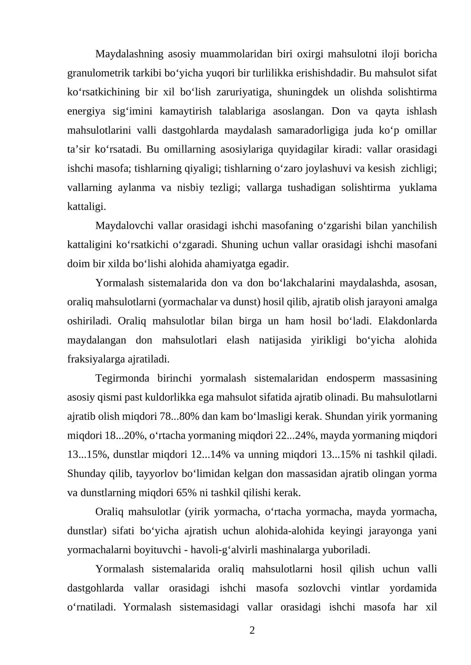 Tegirmonda yormalash sistemalari 2