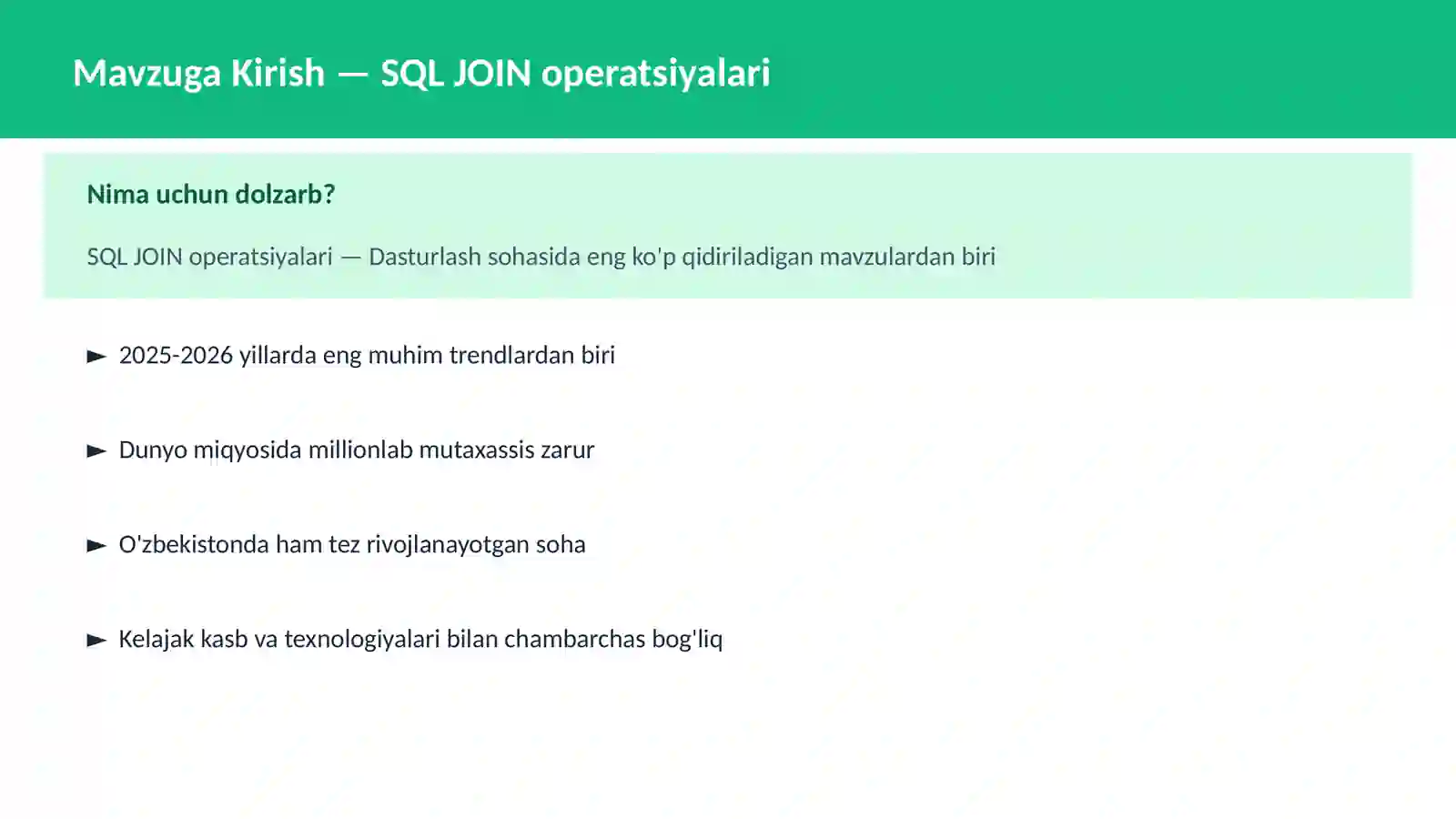 SQL JOIN operatsiyalari 2