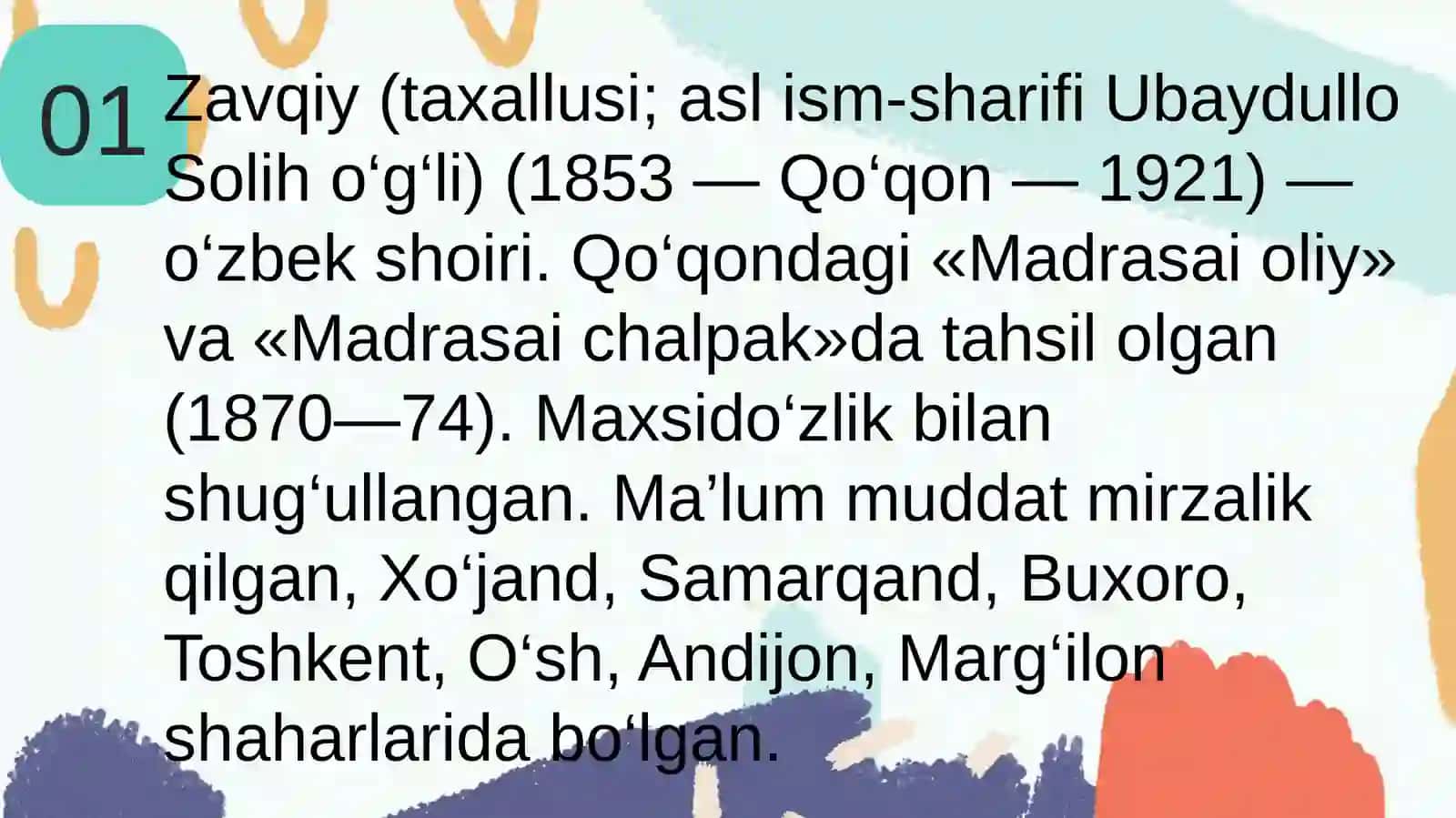 Zavqiy ijodini oʻrganish.Davr adabiyotidagi oʻrnini belgilash 2