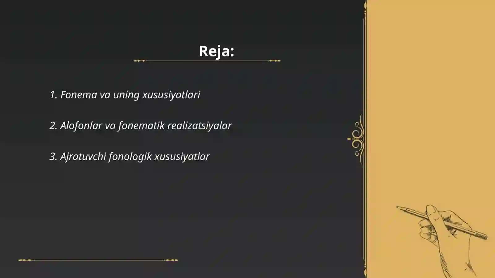 Fonologiya va prosodika bo'limlarining o'rganish obyekti 2