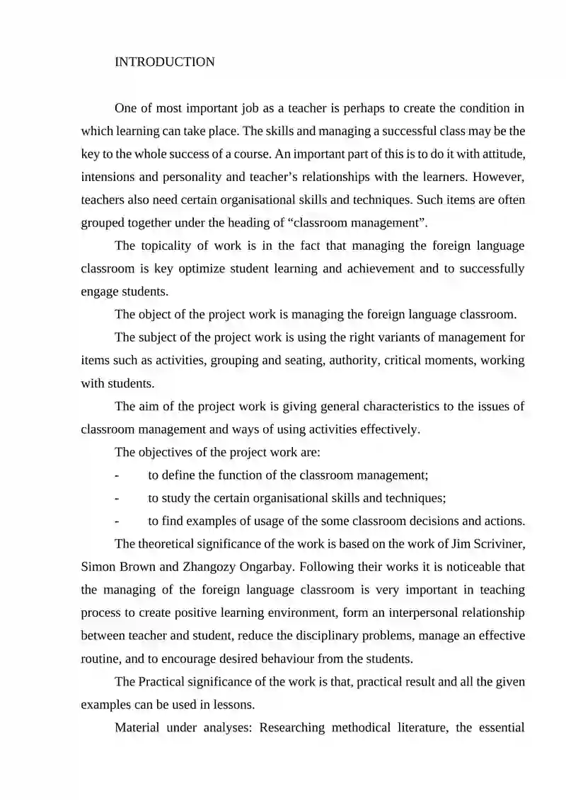 Managing the Foreign Language Classroom 2