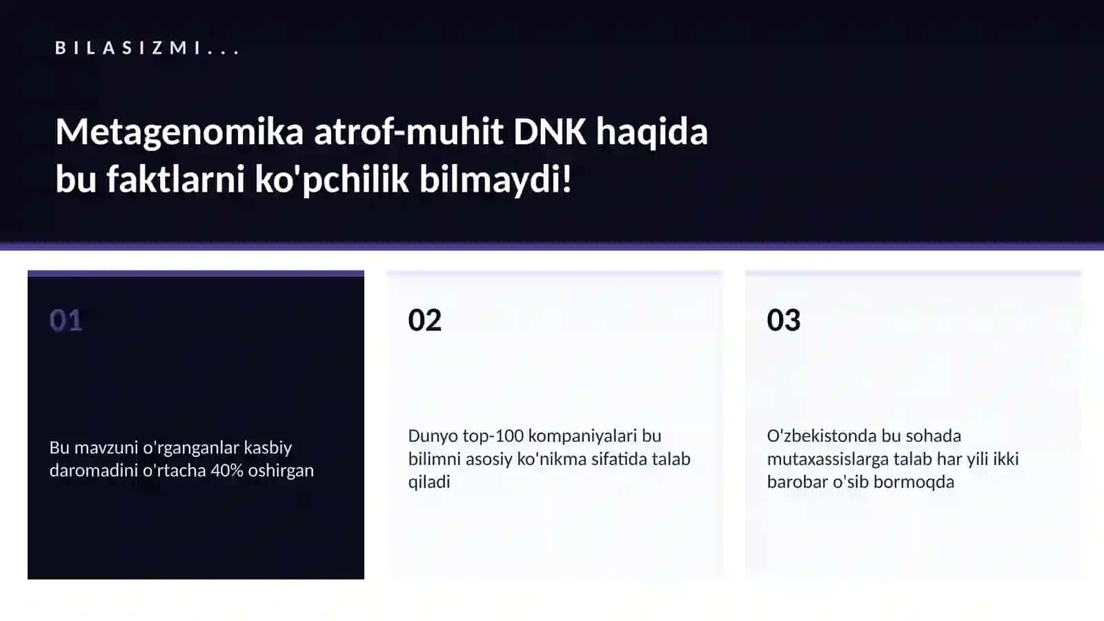 Metagenomika atrof-muhit DNK 2
