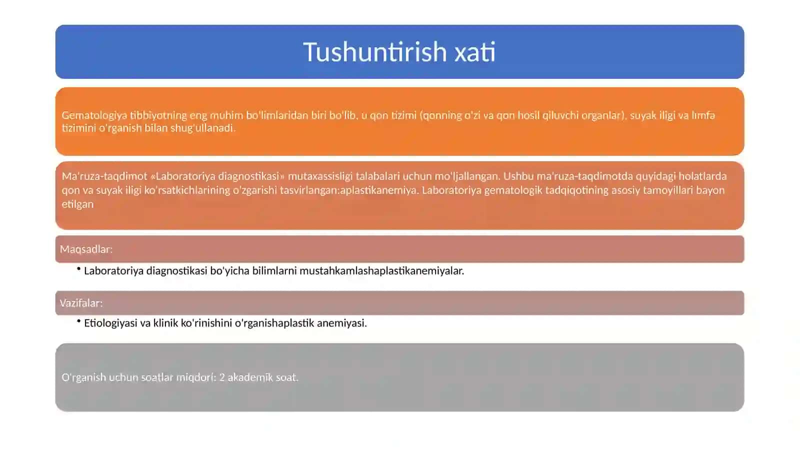 Aplastik anemiya diagnostikasi va davolash 2