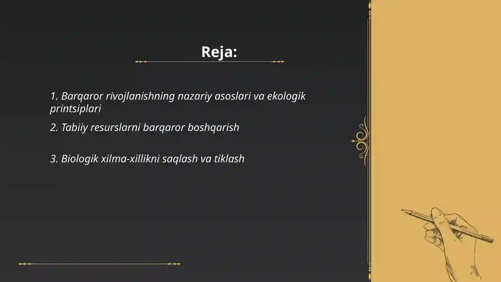 Barqaror rivojlanishning ekologik asoslari 2