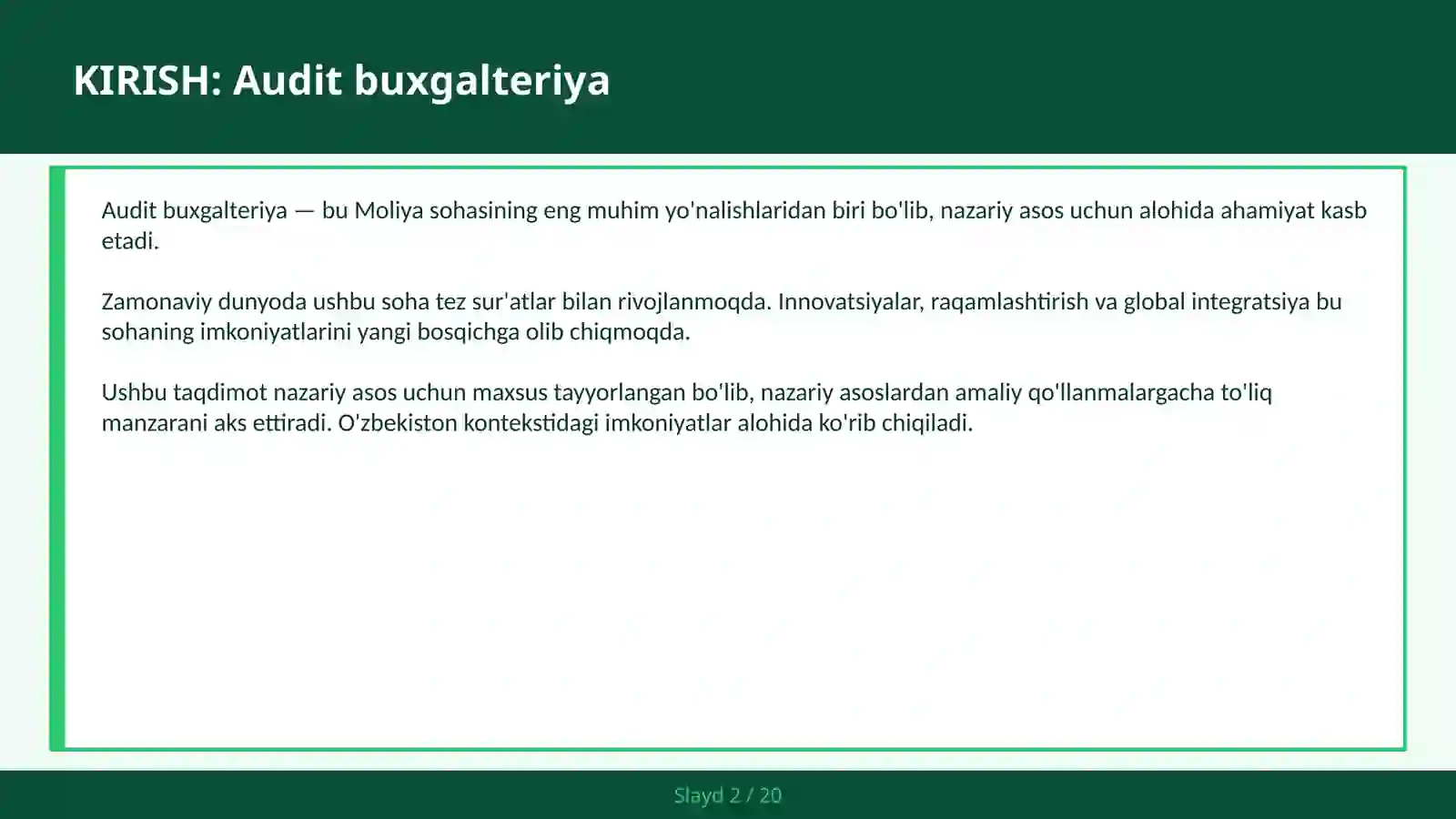 Audit buxgalteriya 2