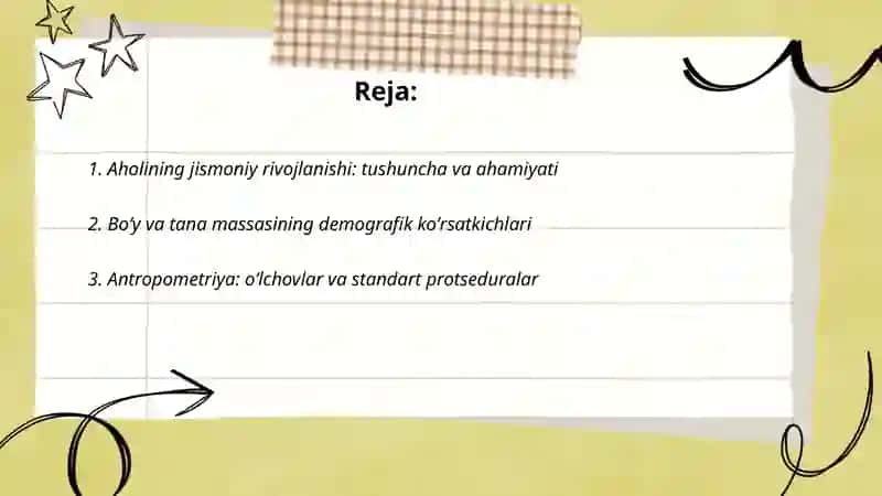 Aholining jismoniy rivojlanishi va uning oʻrganish usullari 2