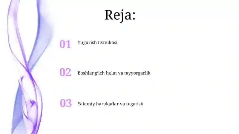 Qisqa masofaga yugurish texnikasi 2