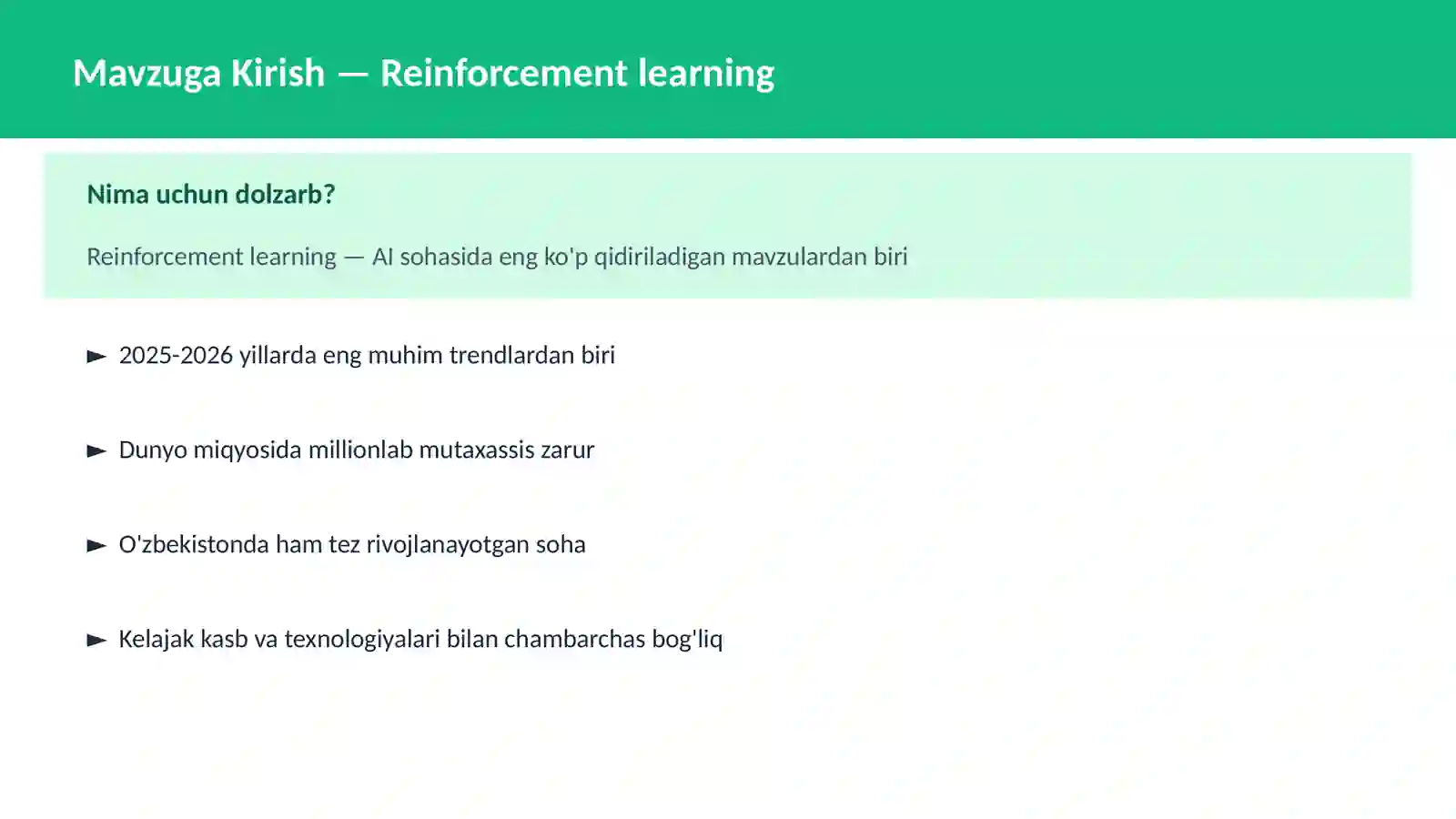 AI | MACHINE LEARNING ASOSLARI 2