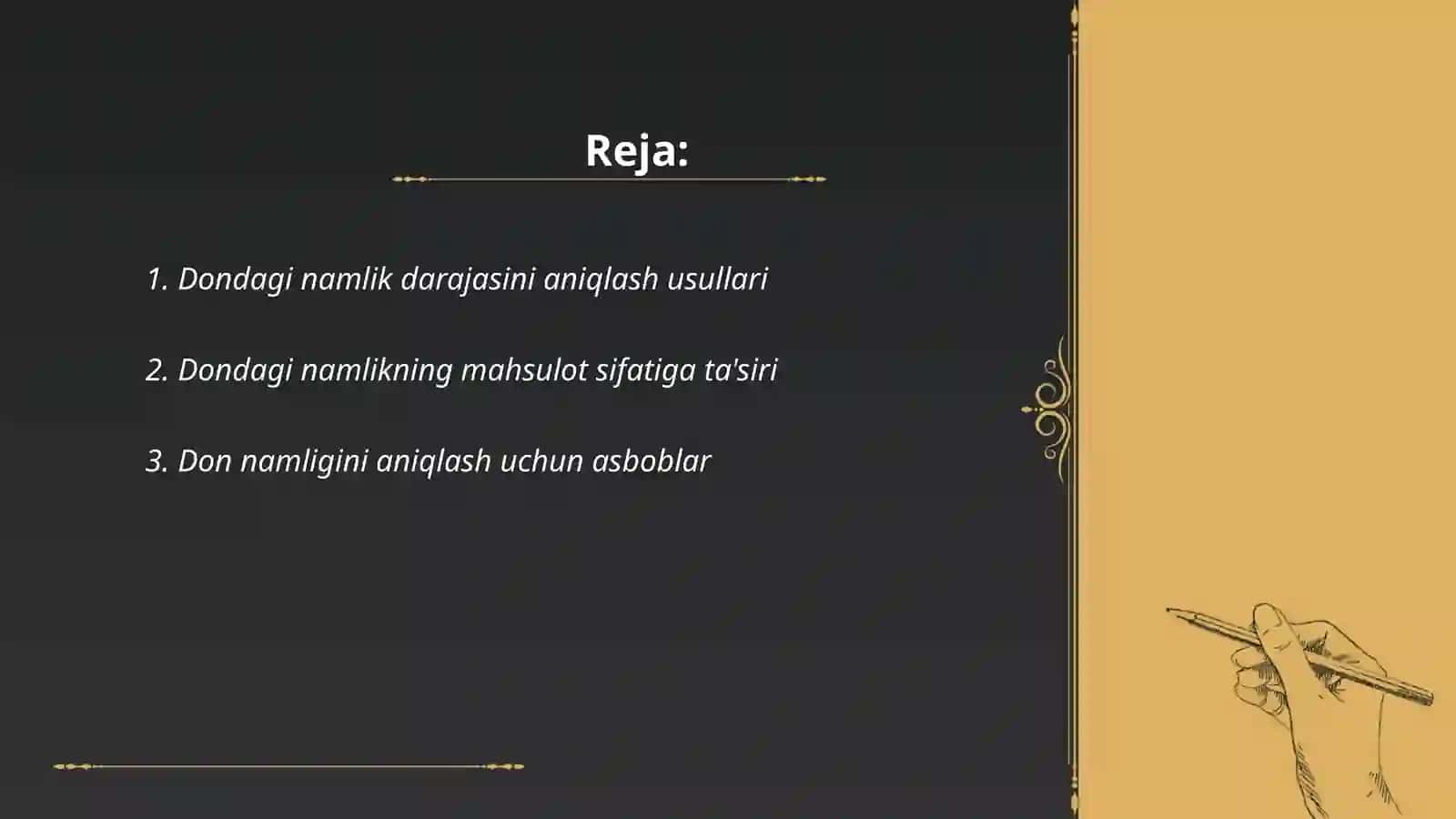 Dondagi namlik va uning meyori 2