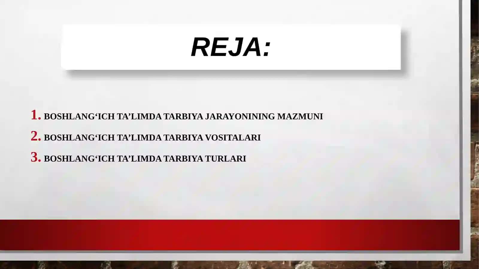 Boshlang‘ichta’limdatarbiyapedagogiKjarayonsifatida 2