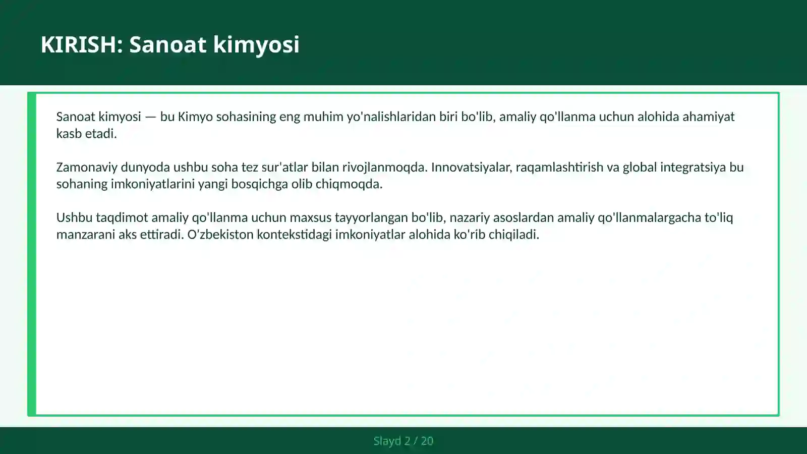 Sanoat kimyosi 2