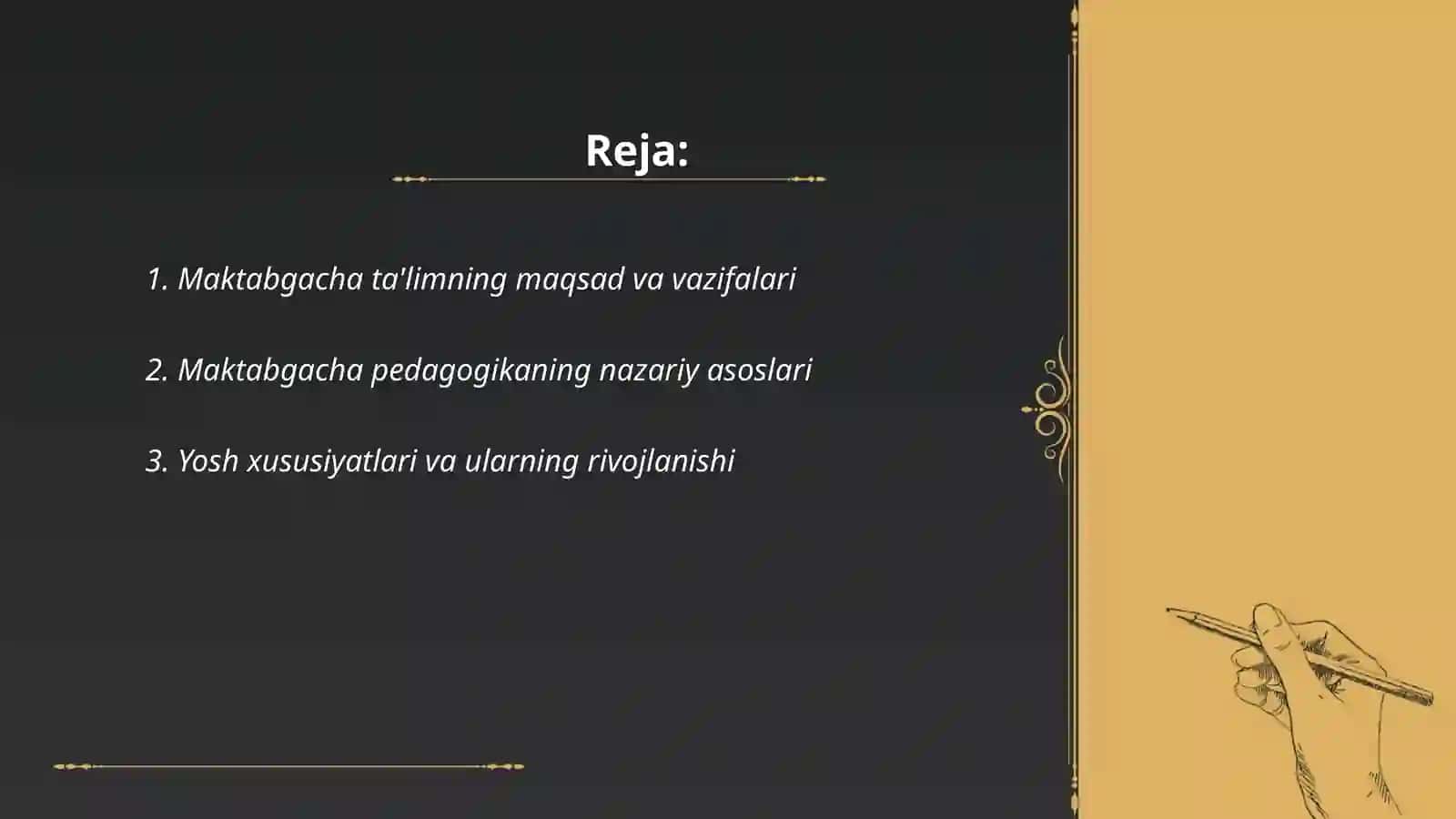 Maktabgacha pedagogikaning umumiy asoslari 2