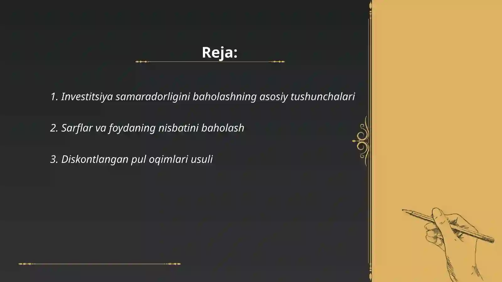 Sanoat korxonalarida investitsiya samaradorligini baholash usullari 2