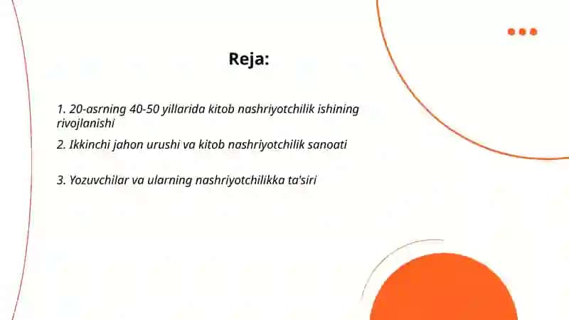 20 asrning 40-50 yillarida kitob nashiryotchilik ishi 2