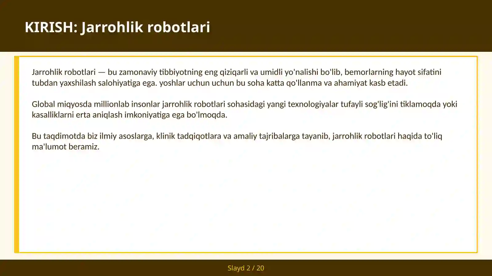 JARROHLIK ROBOTLARI 2