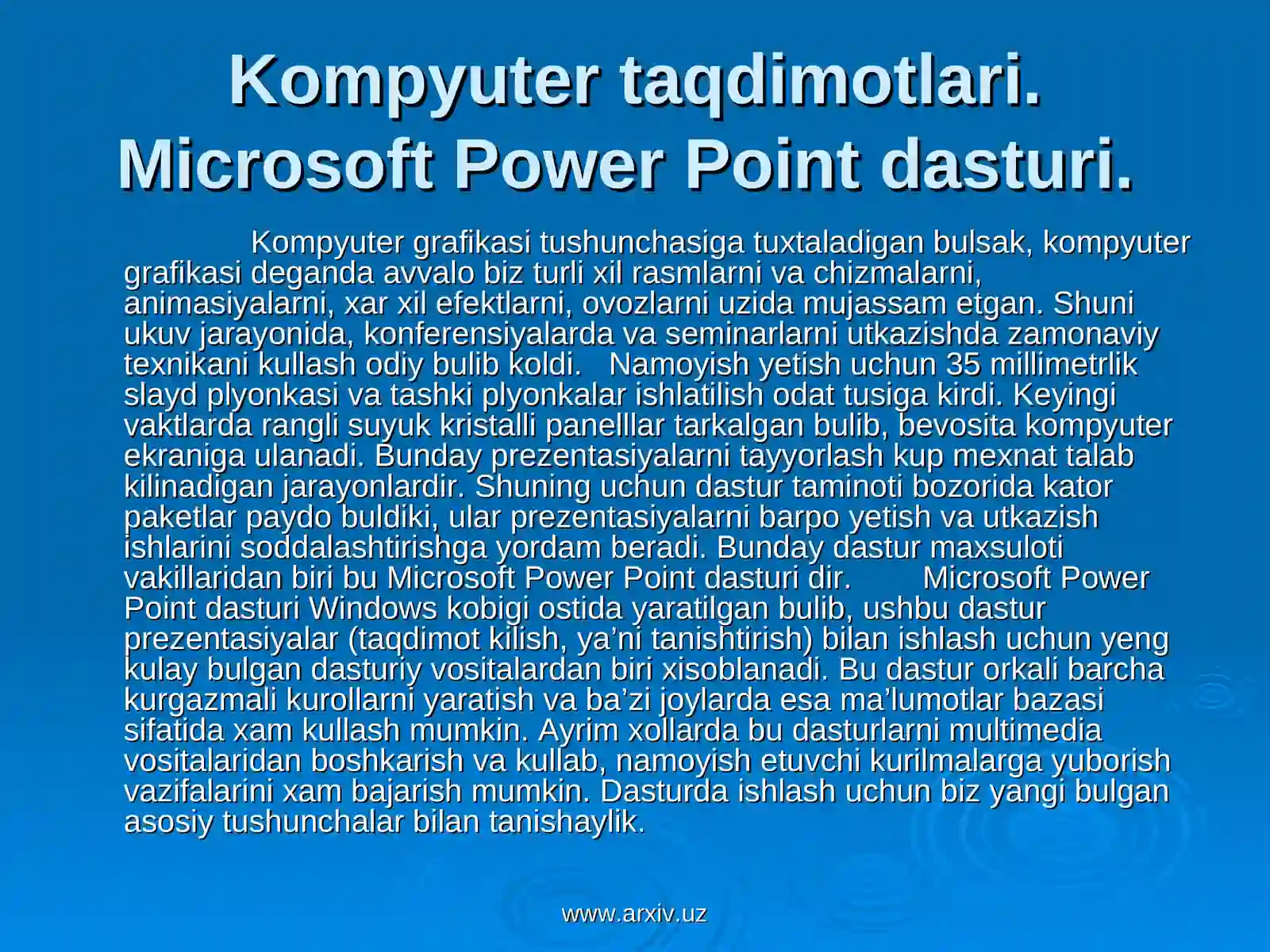 Microsoft Power Point dasturi 2