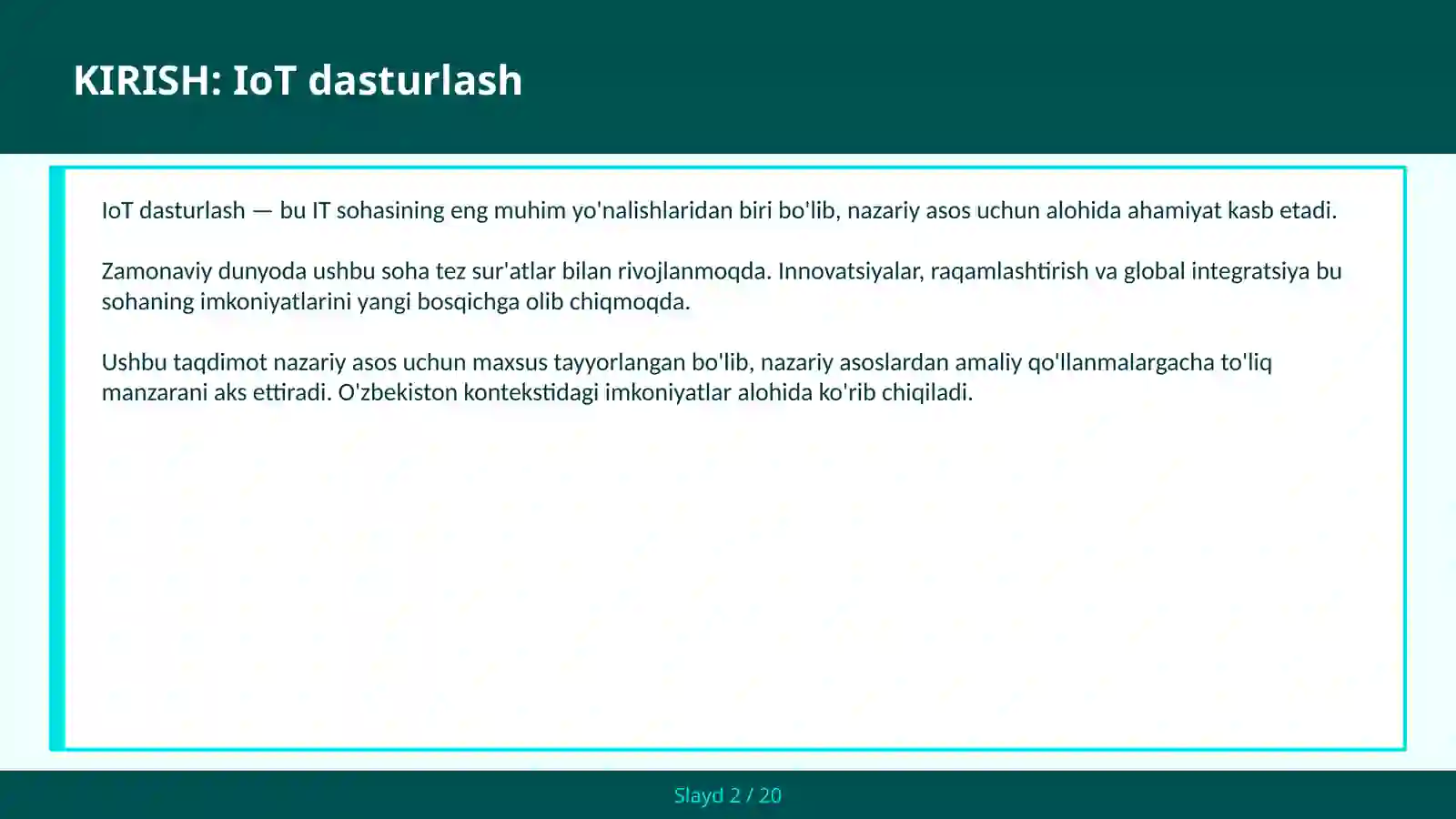 IoT dasturlash 2