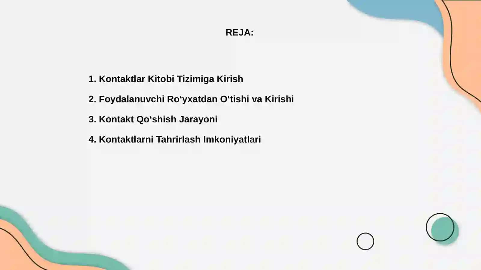 Kontaktlar Kitobi Tizimi 2