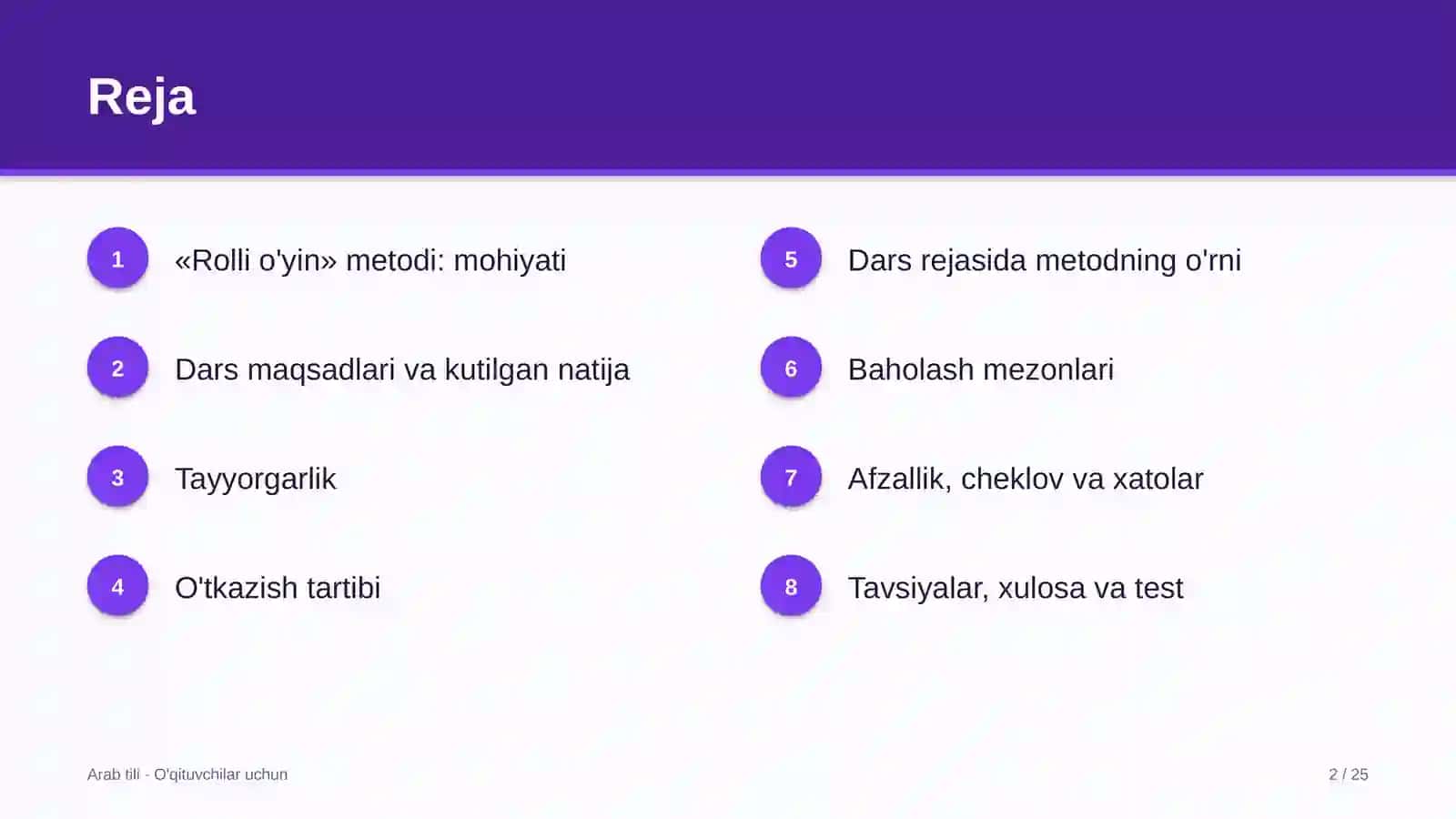 arab tili darslarida rolli o'yin metodidan foydalanish 2787 2
