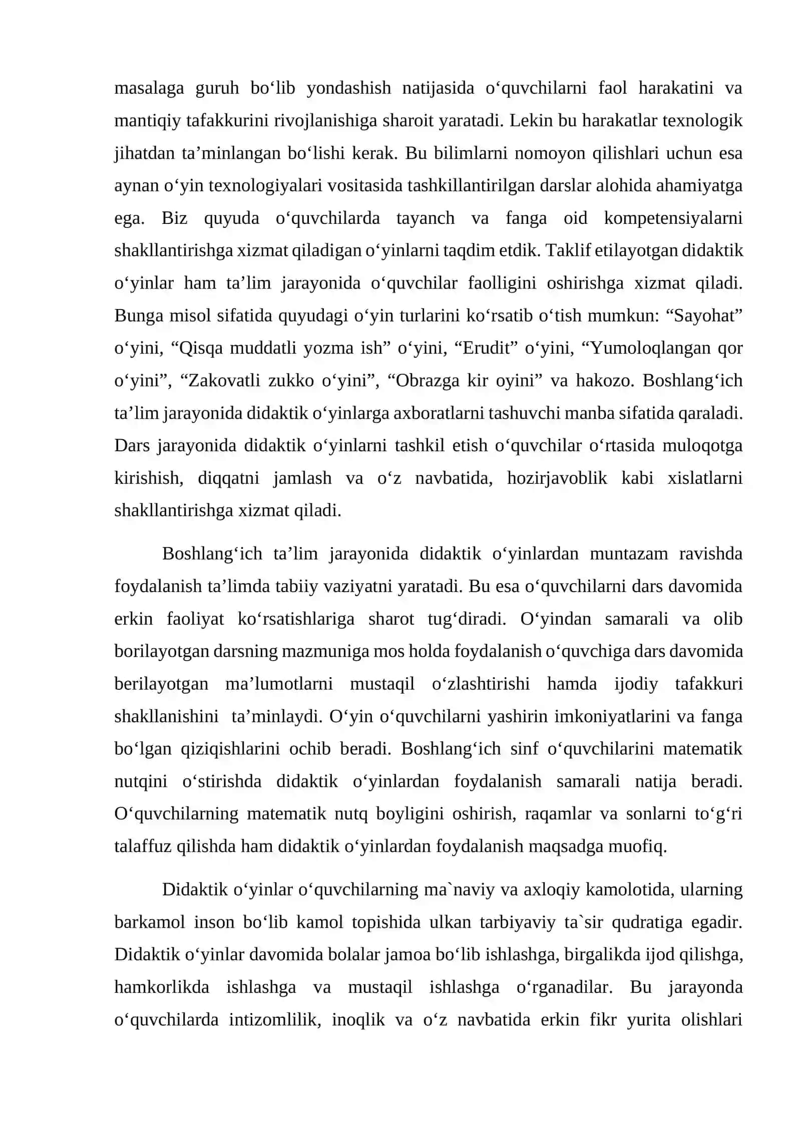 BOSHLANG‘ICH TA’LIMDA DIDAKTIK O‘YINLARDAN FOSHDALANISH 2