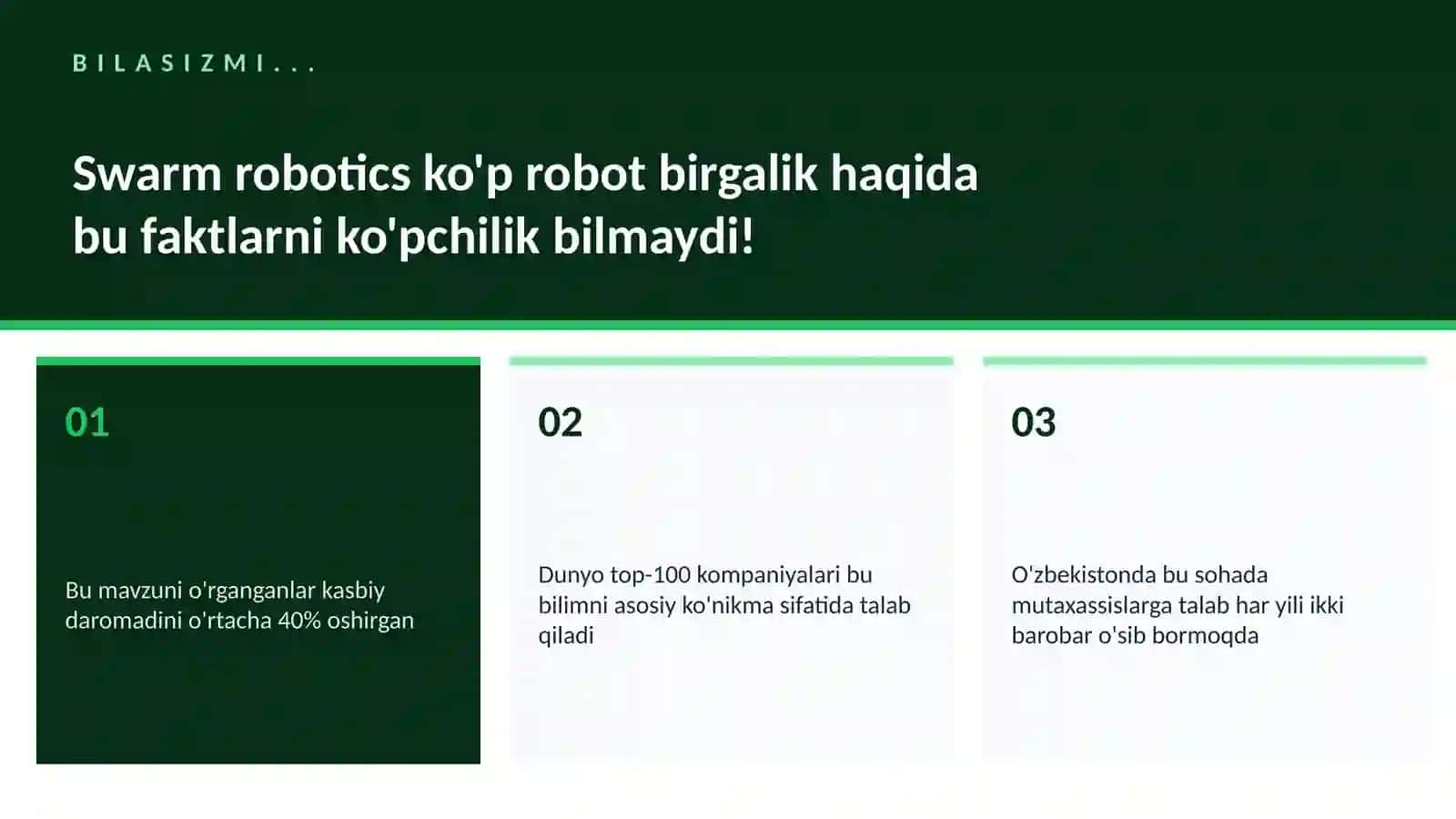 Swarm robotics ko'p robot birgalik 2