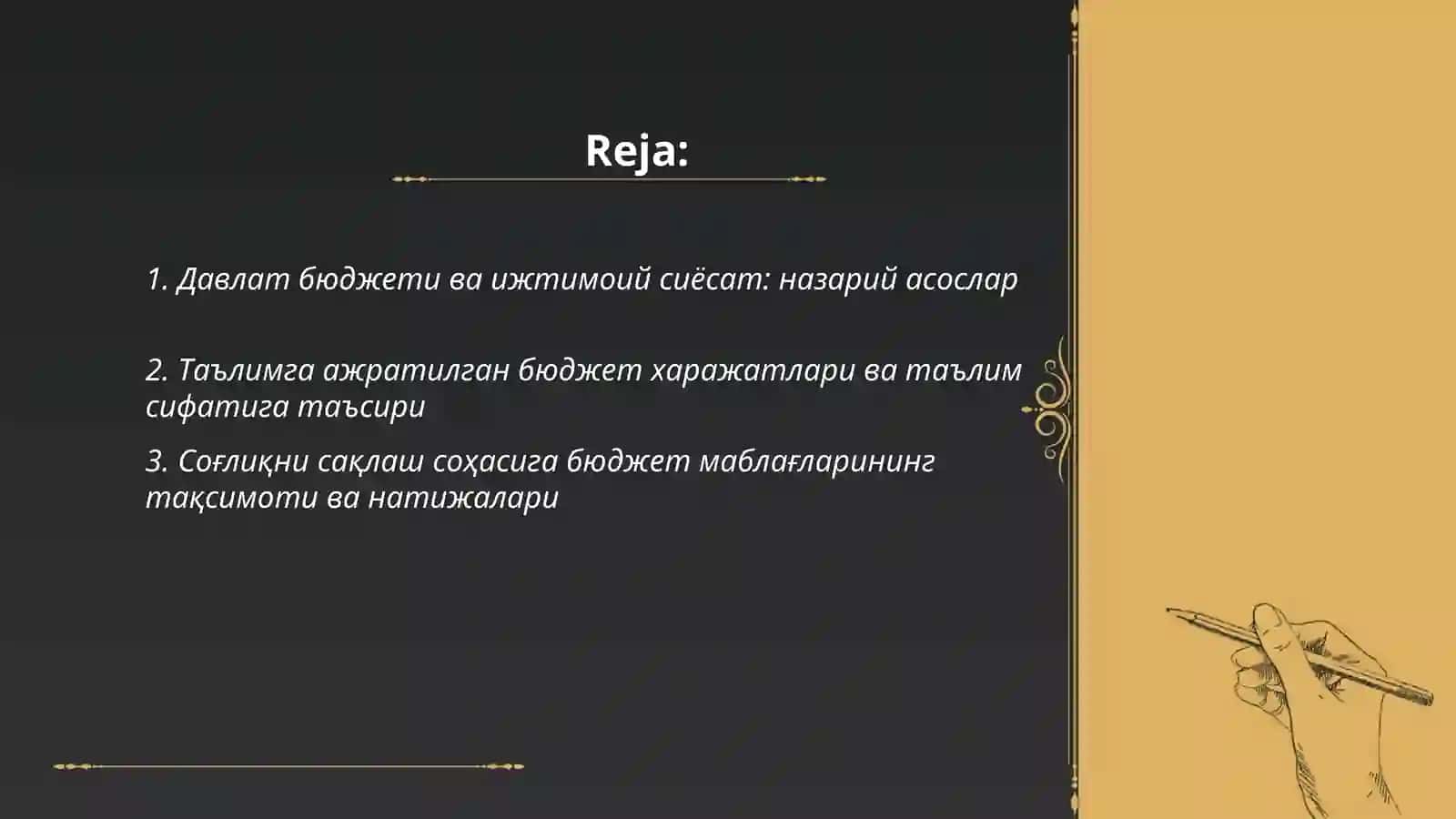 Давлат бюджети харажатларининг ижтимоий соҳани ривожлантиришдаги роли 2