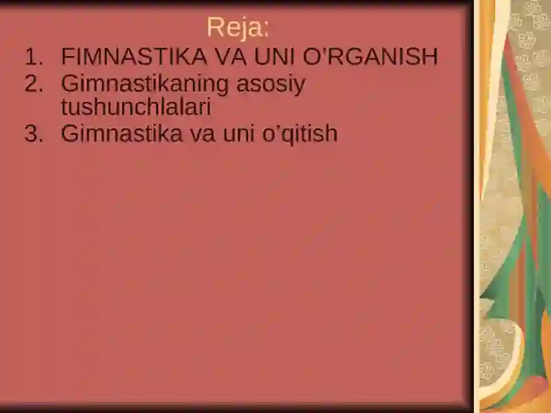 Gimnastika va uni o’qitish 2