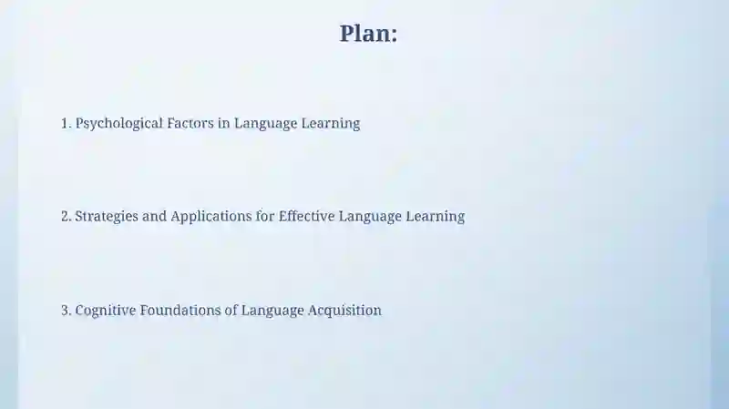 Language Learning Psychology and Cognitive Processes 2