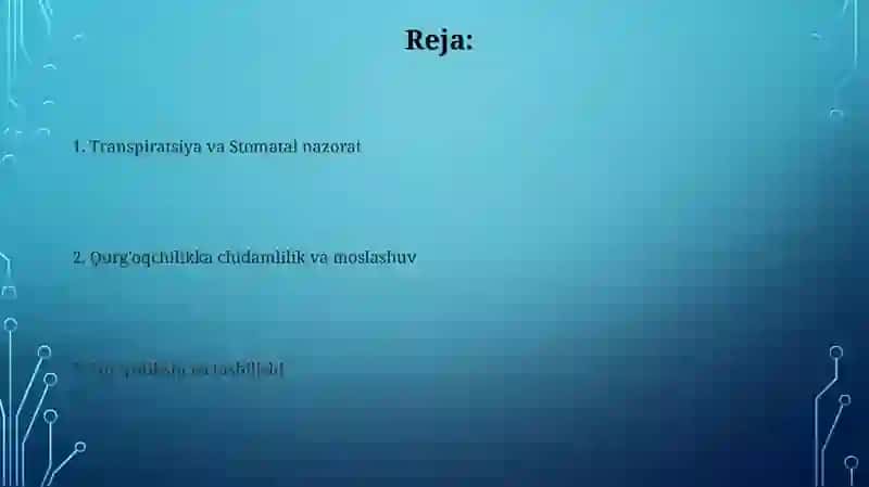 Daraxtturlarining namlikka boʻlgan munosabati 2