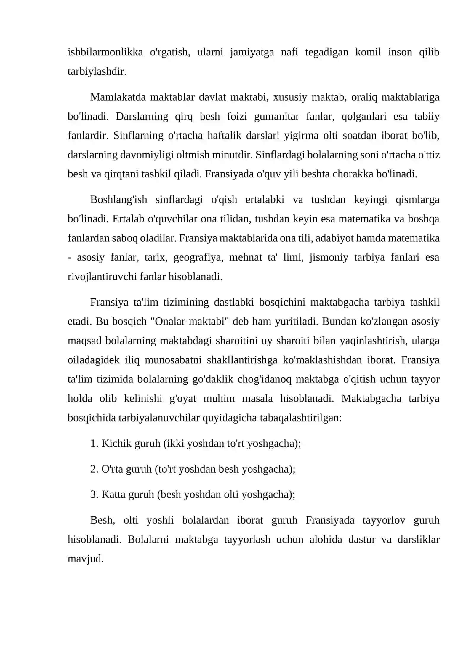 Fransiya ta’lim tizimi asoslari 2
