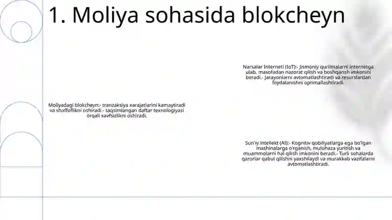 Moliya sohasida blokcheyn 2