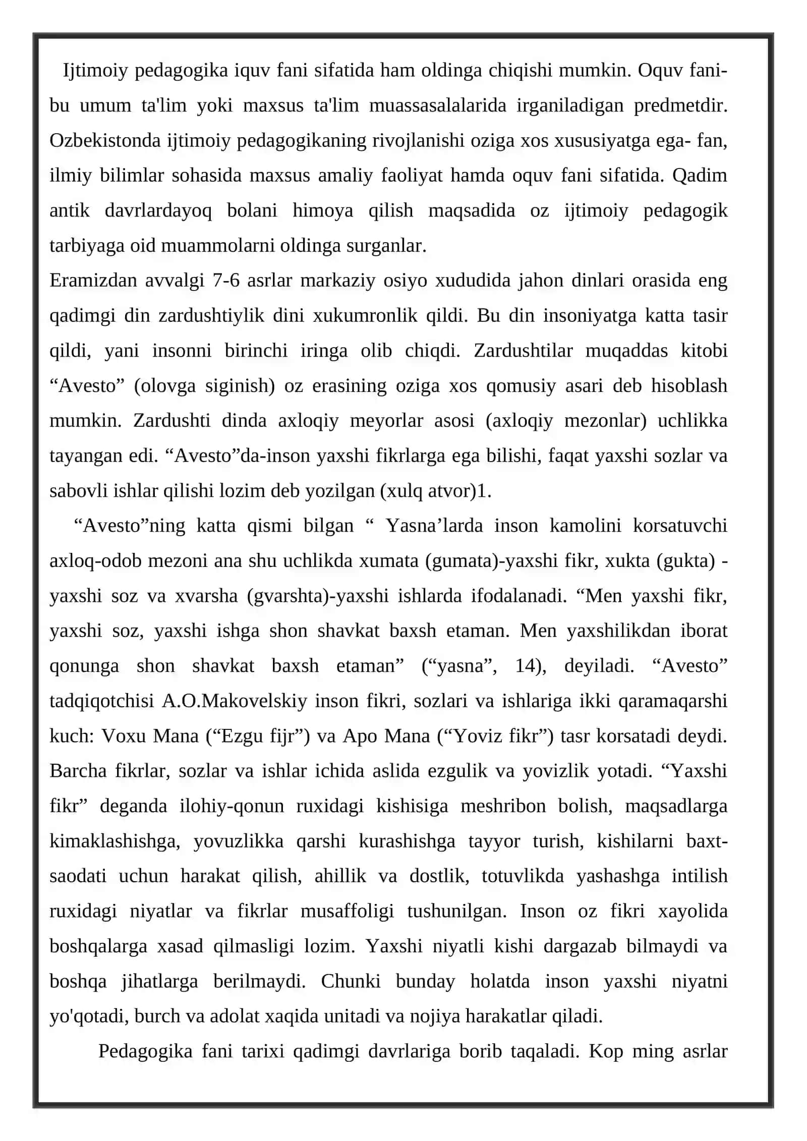 Avesto va adabiy manbalarda ijtimoiy-pedagogik g’oyalar 2 2