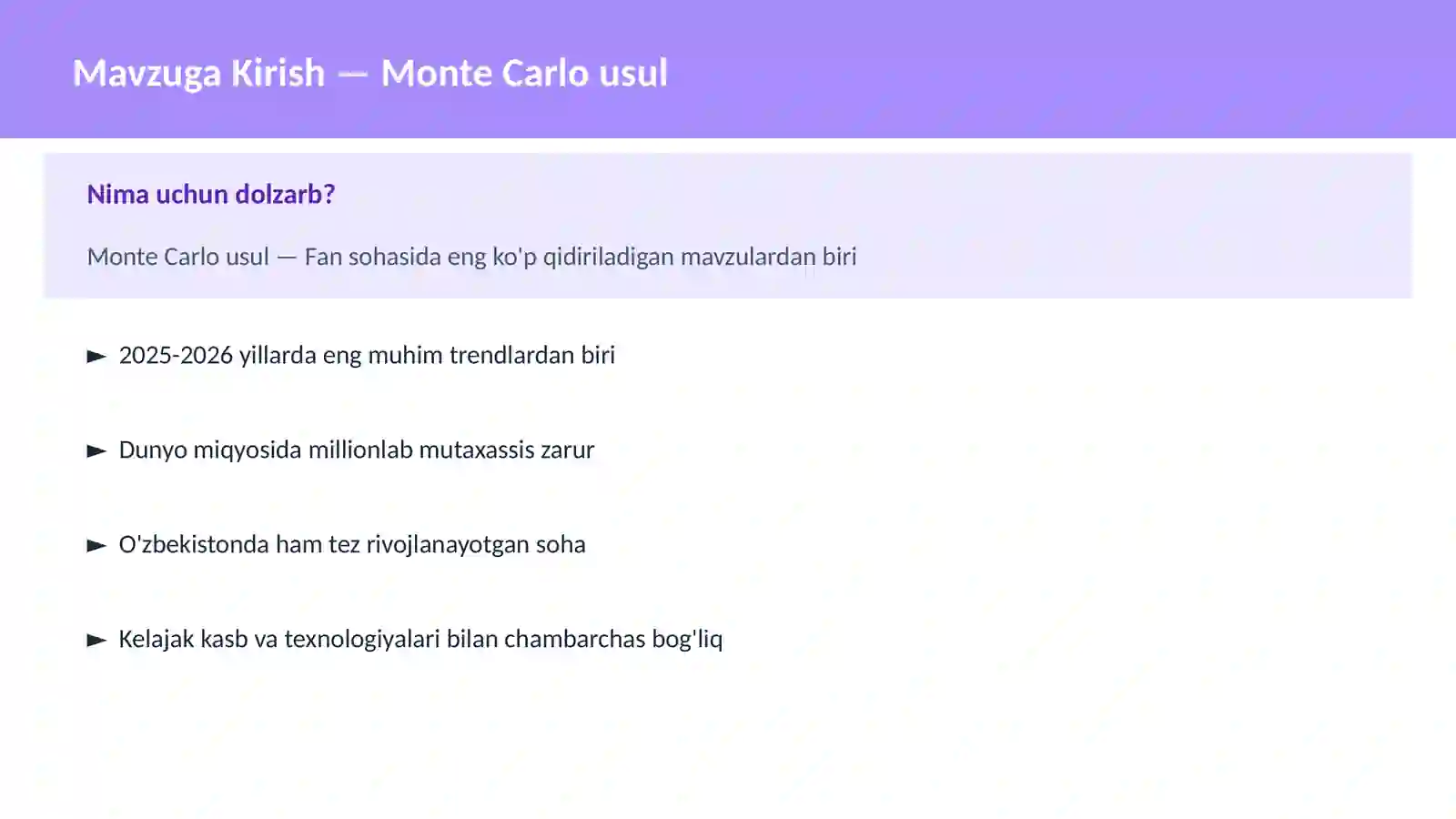 Monte Carlo usul 2